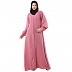 Casual front open abaya- Tulip Pink